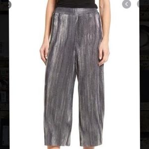 Nordstrom metallic pleated crop pants